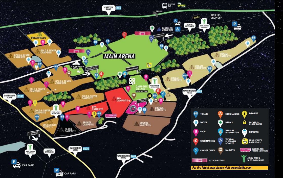 Creamfields 2019 map - Passion BPM